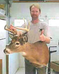 Ohio taxidermist Dan Jennings with the very first REAL DEER FORM mount.